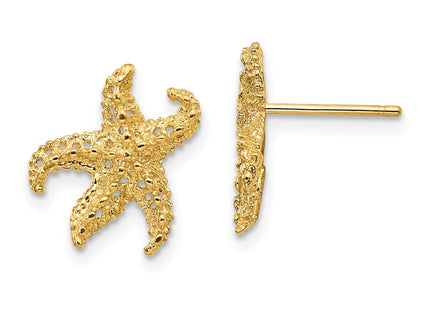14K gold starfish earrings