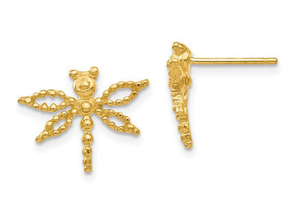 14k Dragonfly Post Earrings (Style E910)