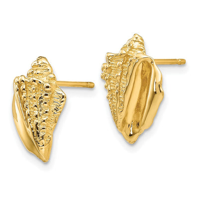 14K Polished Half Ball Post Earrings, 10 x 10mm