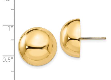 14k Polished Half Ball Post Earrings (Style E925)