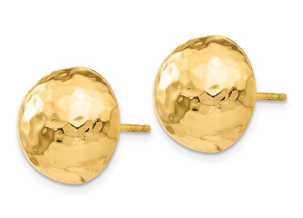 14k Hammered Half Ball Post Earrings (Style E928)
