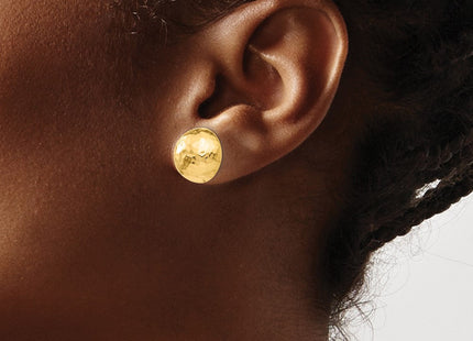 14k Hammered Half Ball Post Earrings (Style E928)