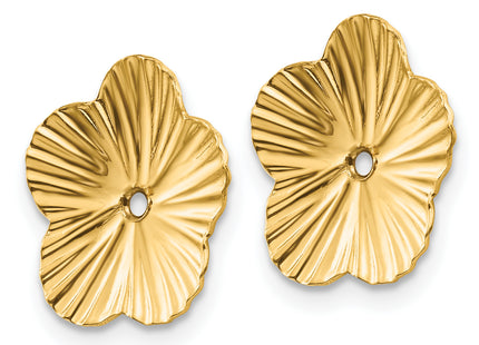 14k Polished Fancy Earring Jackets, 12 x 12mm