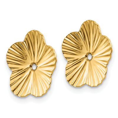 14K Polished Fancy Earring Jackets, 12 x 12mm