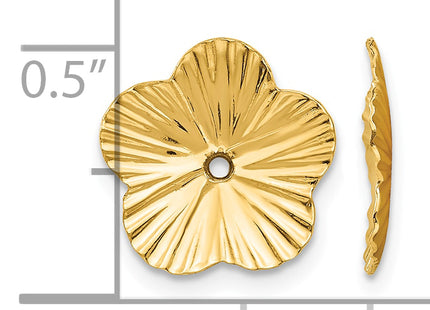 14k Polished Fancy Earring Jackets, 12 x 12mm