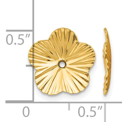 14K Polished Fancy Earring Jackets, 12 x 12mm