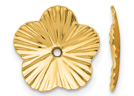 14k Polished Fancy Earring Jackets, 12 x 12mm