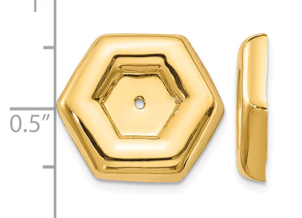 14k Polished Fancy Earring Jackets, 16 x 17mm