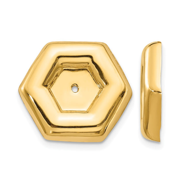14k Polished Fancy Earring Jackets, 16 x 17mm