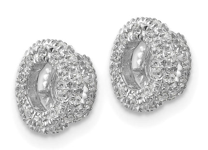 14K white gold diamond earrings, alternate view