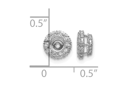 14K white gold diamond earrings, another view
