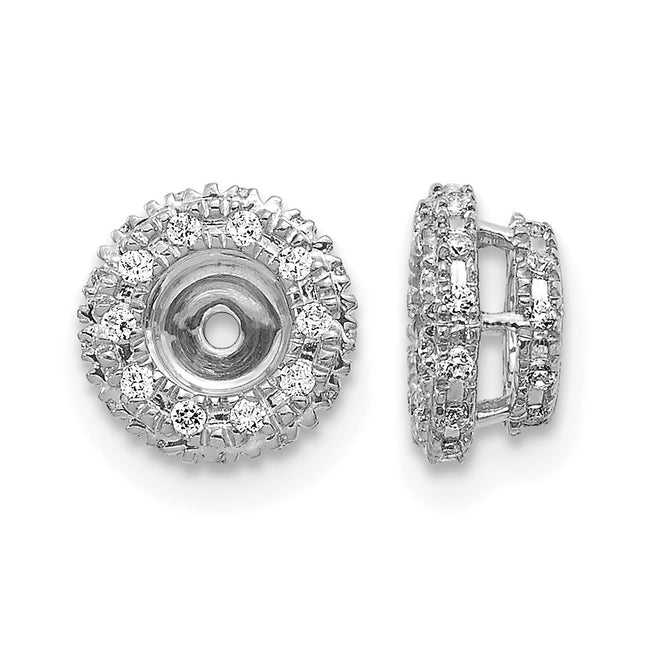 14k White Gold 1/ Diamond Earring Jackets, 8 x 8mm
