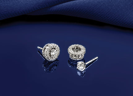 14k White Gold 1/ Diamond Earring Jackets, 8 x 8mm