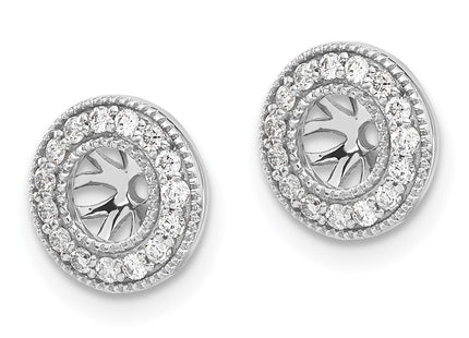 14K white gold diamond earrings, alternate view