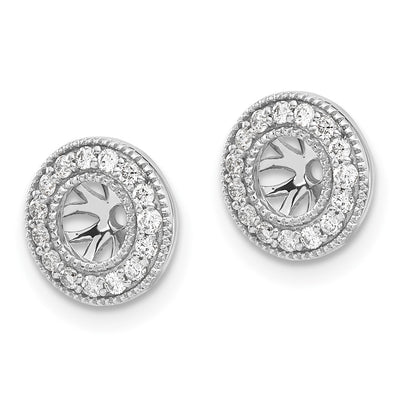 14K White Gold 1/ Diamond Earring Jackets, 10 x 10mm