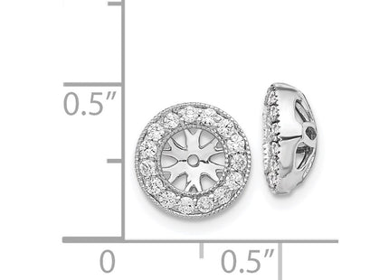 14K white gold diamond earrings, another view