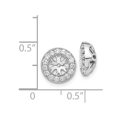 14K White Gold 1/ Diamond Earring Jackets, 10 x 10mm