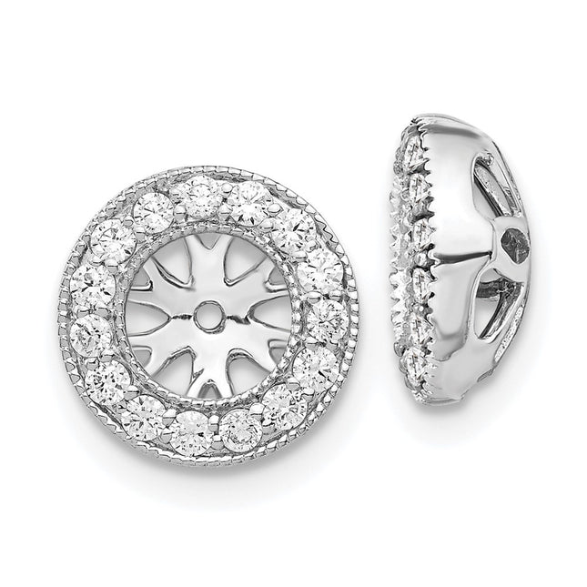 14k White Gold 1/ Diamond Earring Jackets, 10 x 10mm