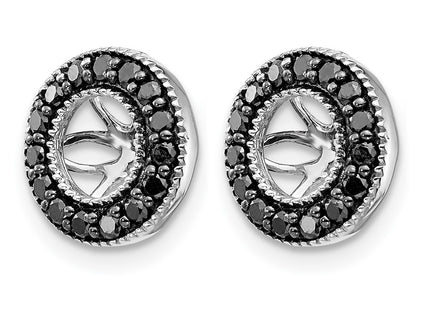 14K white gold diamond earrings, alternate view