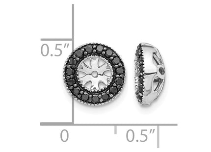 14K white gold diamond earrings, another view
