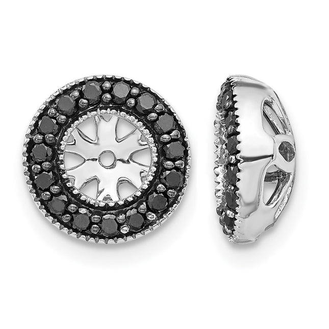 14k White Gold 1/ Black Diamond Earring Jackets, 10 x 10mm