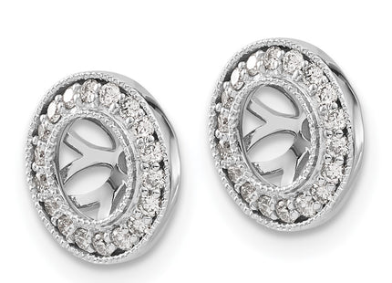 14K white gold diamond earrings, alternate view