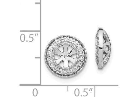14K white gold diamond earrings, another view