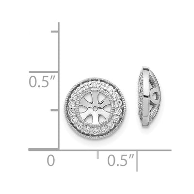 14K White Gold 1/ Diamond Earring Jackets, 11 x 11mm
