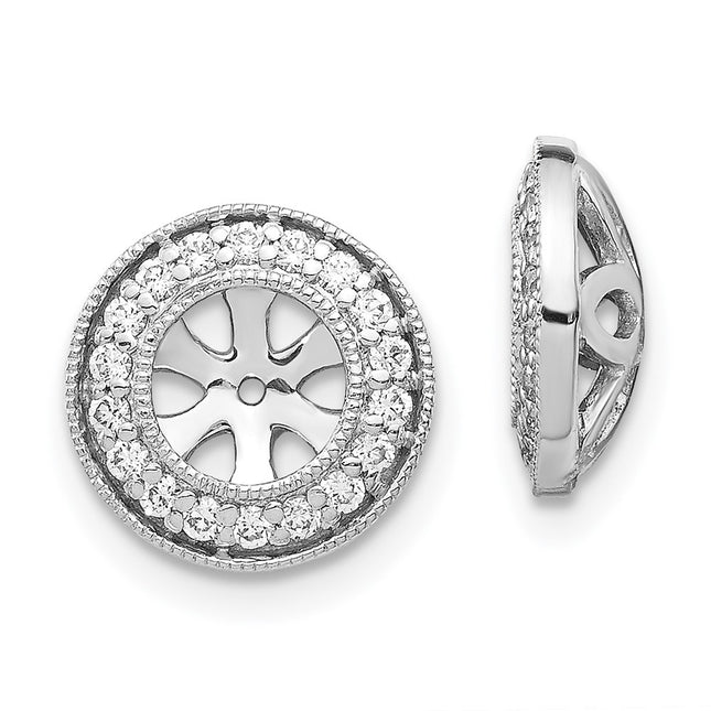 14k White Gold 1/ Diamond Earring Jackets, 11 x 11mm
