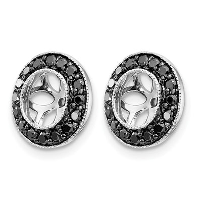 14K White Gold 1/ Black Diamond Earring Jackets, 11 x 11mm