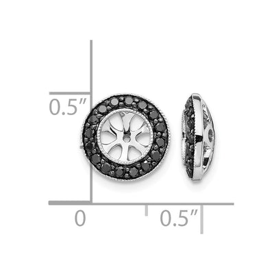 14K White Gold 1/ Black Diamond Earring Jackets, 11 x 11mm