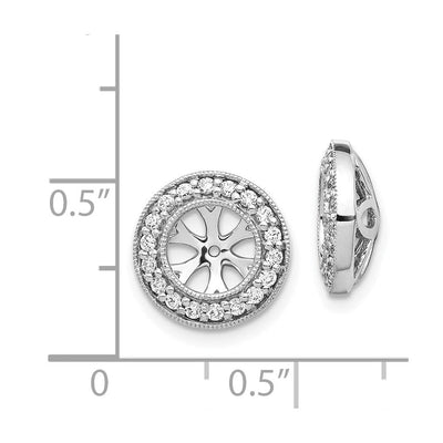 14K White Gold 1/ Diamond Earring Jackets, 12 x 12mm