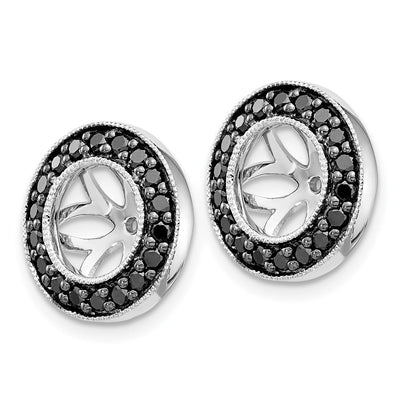 14K White Gold 1/ Black Diamond Earring Jackets, 12 x 12mm