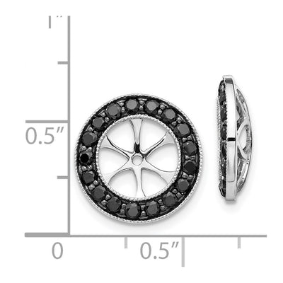 14K White Gold 1-1/ Black Diamond Earring Jackets