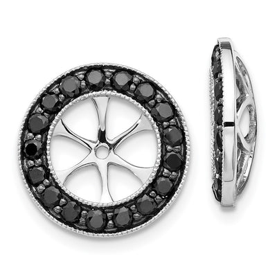 14K White Gold 1-1/ Black Diamond Earring Jackets