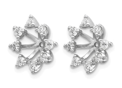 14K white gold diamond earrings, alternate view