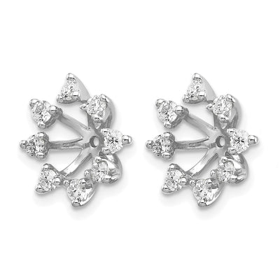 14K White Gold AA Fancy Diamond Earring Jacket, 12 x 12mm
