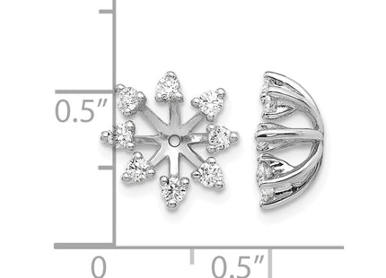 14K white gold diamond earrings, another view