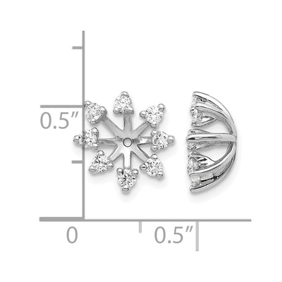 14K White Gold AA Fancy Diamond Earring Jacket, 12 x 12mm