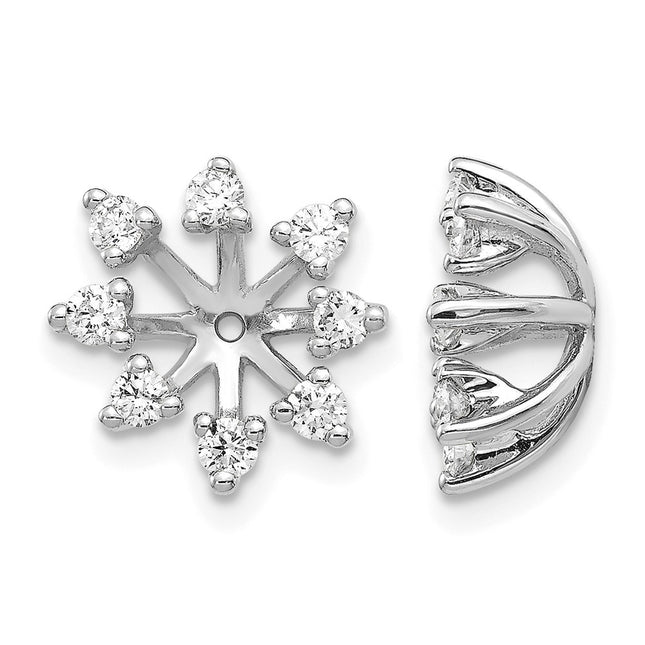 14k White Gold AA Fancy Diamond Earring Jacket, 12 x 12mm
