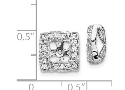14k White Gold Diamond Square Earring Jackets (Style EJM5312-033-WA)