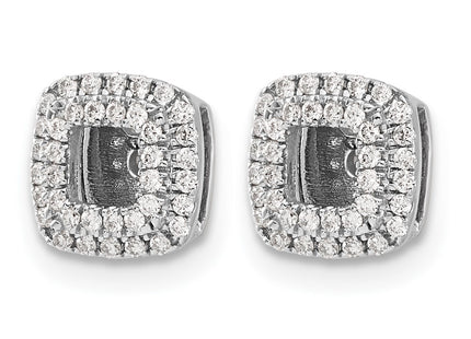 14K white gold diamond earrings, alternate view