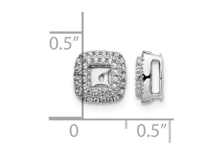 14K white gold diamond earrings, another view