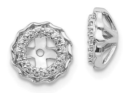 14k White Gold Twisted Edge Diamond Earring Jackets (Style EJM5318-010-WA)