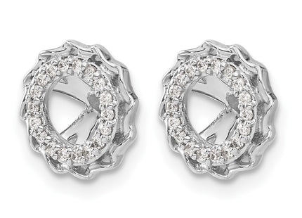 14K white gold diamond earrings, alternate view
