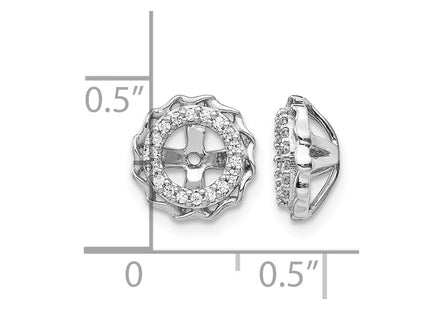 14K white gold diamond earrings, another view