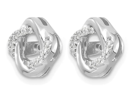 14k White Gold Diamond Jacket Earrings, 10 x 10mm