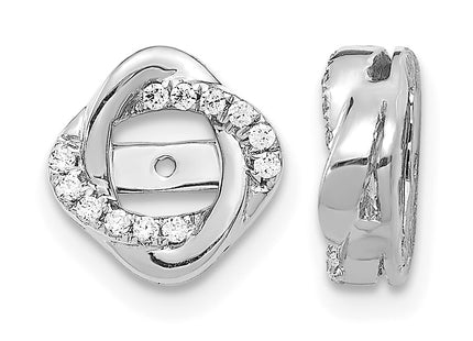 14k White Gold Diamond Jacket Earrings, 10 x 10mm