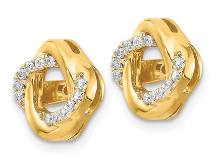 14K white gold diamond earrings, alternate view