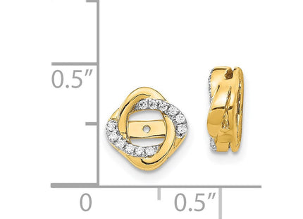 14K white gold diamond earrings, another view